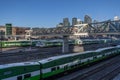 Toronto, Canada Ã¢â¬â December 4th 2018 view of the railroad track Royalty Free Stock Photo